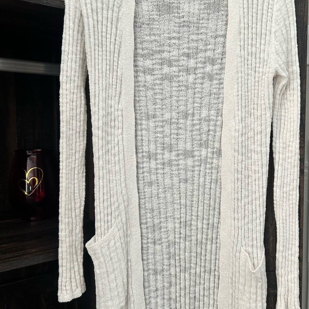 Michael Kors Cream Ribbed Cardigan